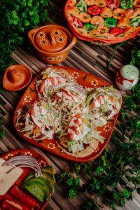 Tostadas huastecas de res, pollo o papa